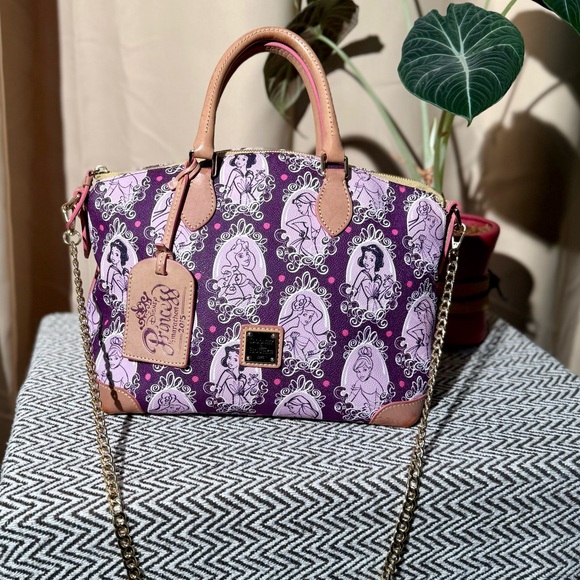 Dooney & Bourke Handbags - Dooney & Bourke Purple Princess-Print Satchel